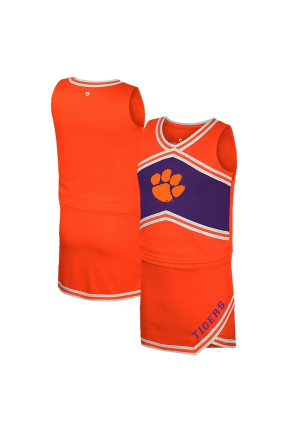 Girls Youth Colosseum Orange Clemson Tigers Cheerleader Top & Skirt Set