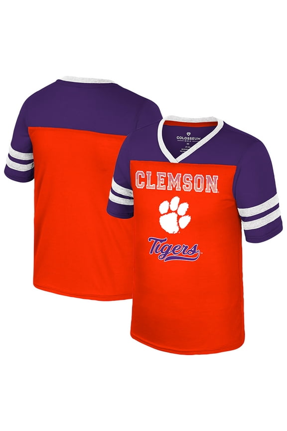 Girls Youth Colosseum Orange Clemson Tigers Princess Bubblegum Bling T-Shirt
