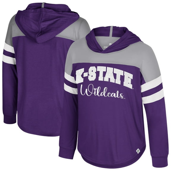 Girls Youth Colosseum Purple Kansas State Wildcats Reflection Hoodie Long Sleeve T-Shirt
