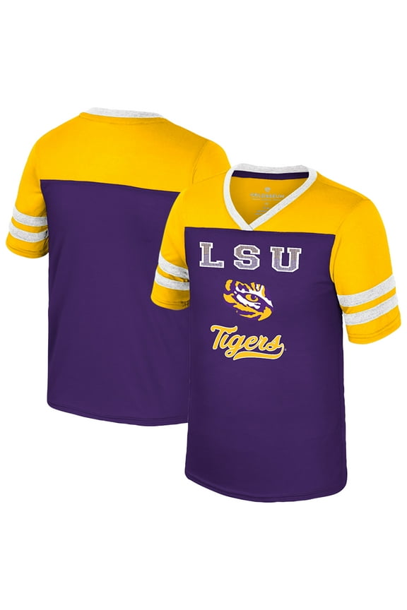 Girls Youth Colosseum Purple LSU Tigers Princess Bubblegum Bling T-Shirt