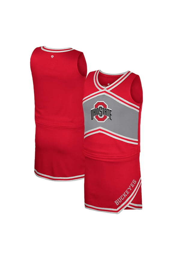 Girls Youth Colosseum Scarlet Ohio State Buckeyes Cheerleader Top & Skirt Set
