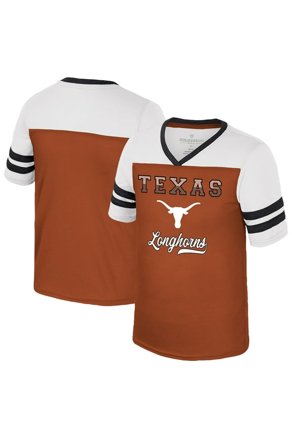 Girls Youth Colosseum Texas Orange Texas Longhorns Princess Bubblegum Bling T-Shirt