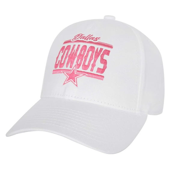 Girls Youth Dallas Cowboys All White Structured Adjustable-Hat