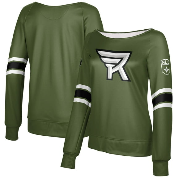 Girls Youth Epoch Lacrosse Green Rochester Knighthawks Boat Neck Pullover Sweatshirt