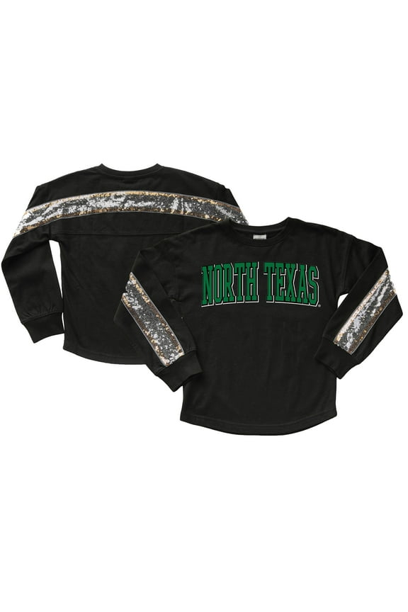 Girls Youth Gameday Couture Black North Texas Mean Green Guess Who's Back Long Sleeve T-Shirt