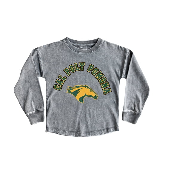 Girls Youth Gameday Couture Gray Cal Poly Pomona Broncos Faded Wash Pullover Top