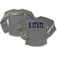 thumbnail image 1 of Girls Youth Gameday Couture  Gray Kansas State Wildcats Guess Who's Back Long Sleeve T-Shirt, 1 of 3