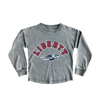 Girls Youth Gameday Couture Gray Liberty Flames Faded Wash Pullover Top