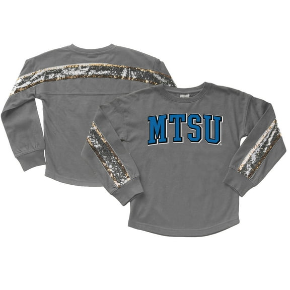 Girls Youth Gameday Couture  Gray MTSU Blue Raiders Guess Who's Back Long Sleeve T-Shirt
