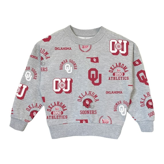 Girls Youth Gameday Couture Heather Gray Oklahoma Sooners Always On Repeat Pullover Sweatshirt