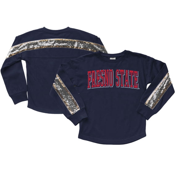 Girls Youth Gameday Couture Navy Fresno State Bulldogs Guess Who's Back Long Sleeve T-Shirt