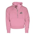 thumbnail image 1 of Girls Youth Garb Pink Ohio State Buckeyes Cropped Dawn Funnel Neck Half-Zip Sweatshirt, 1 of 1