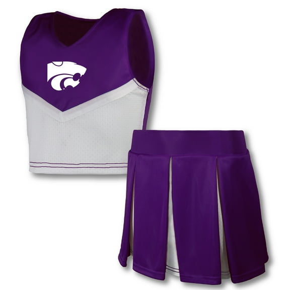 Girls Youth Garb Purple Kansas State Wildcats Cheerleader Top & Skirt Set