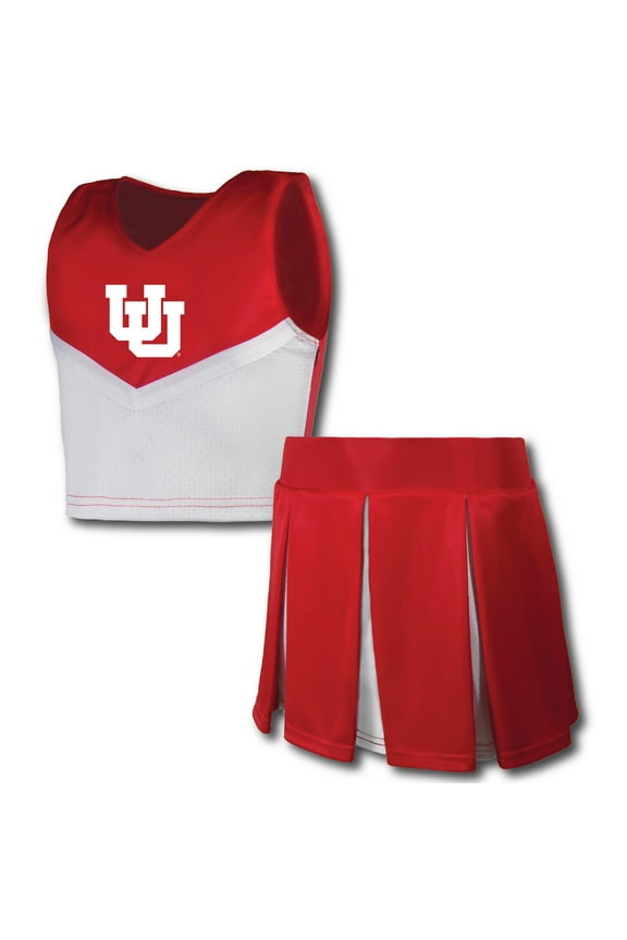 Girls Youth Garb Red Utah Utes Cheerleader Top & Skirt Set