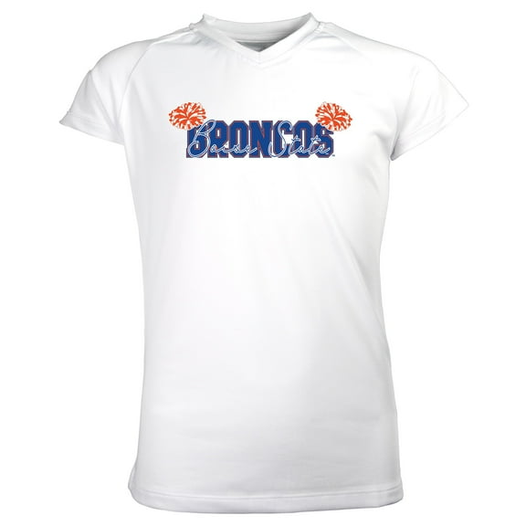 Girls Youth Garb White Boise State Broncos Brittany V-Neck T-Shirt