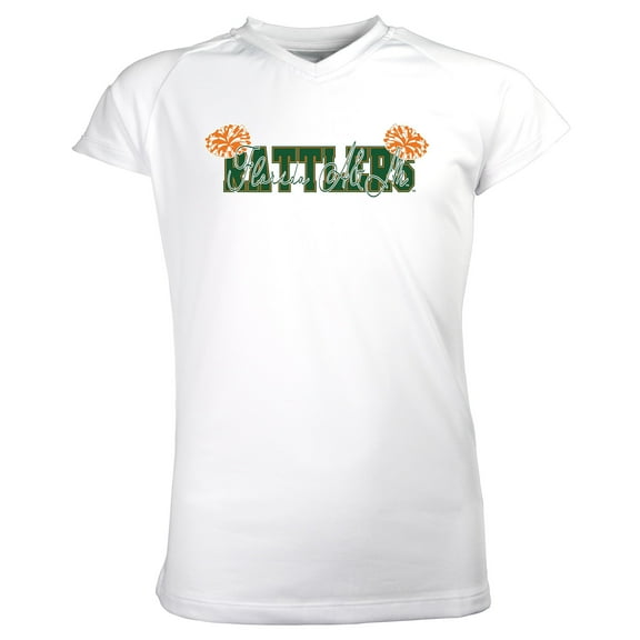 Girls Youth Garb White Florida A&M Rattlers Brittany V-Neck T-Shirt