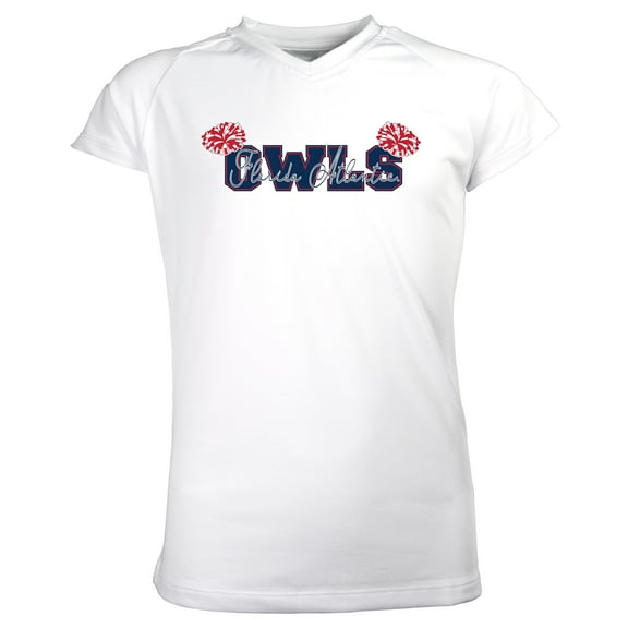 Girls Youth Garb White Florida Atlantic Owls Brittany V-Neck T-Shirt