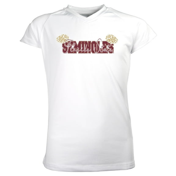 Girls Youth Garb White Florida State Seminoles Brittany V-Neck T-Shirt