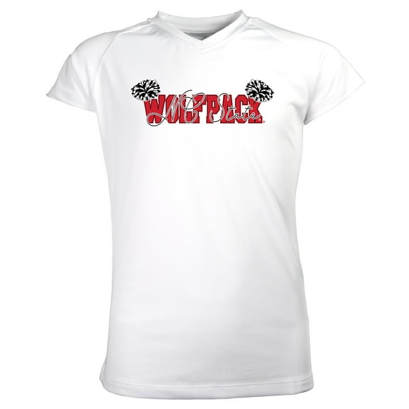Girls Youth Garb White NC State Wolfpack Brittany V-Neck T-Shirt