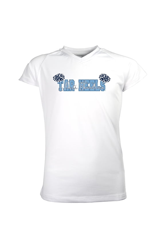 Girls Youth Garb White North Carolina Tar Heels Brittany V-Neck T-Shirt