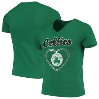 Women's G-III 4Her by Carl Banks Olive Green Boston Celtics Filigree Logo V-Neck Fitted T-Shirt Size: Small