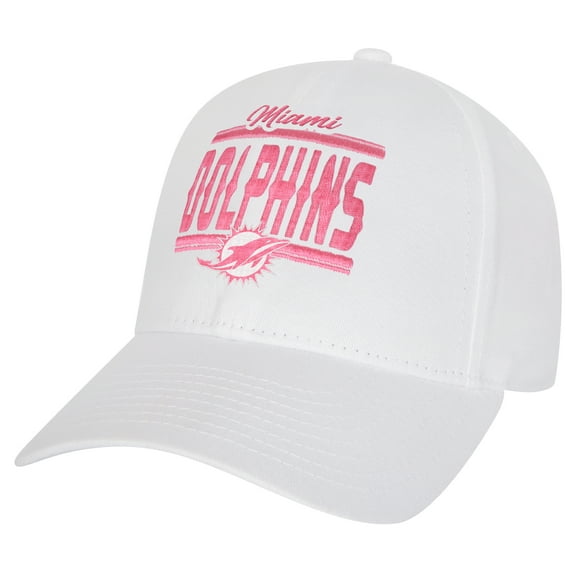 Girls Youth Miami Dolphins All White Structured Adjustable-Hat