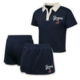thumbnail image 1 of Girls Youth Navy Atlanta Braves Base Trainer Johnny Polo and Skort Set, 1 of 6