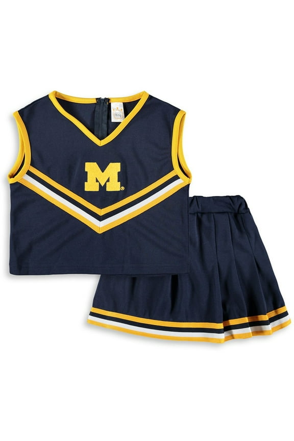 Girls Youth Navy Michigan Wolverines Two-Piece Cheer Set