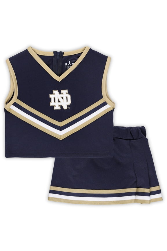 Girls Youth Navy Notre Dame Fighting Irish Two-Piece Cheer Set