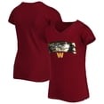 thumbnail image 1 of Girls Youth New Era Burgundy Washington Commanders Reverse Sequin Wordmark V-Neck T-Shirt, 1 of 3
