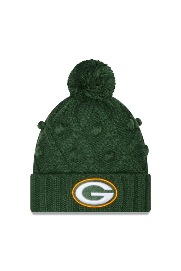 Women's New Era Green Green Bay Packers Toasty Cuffed Knit Hat with Pom