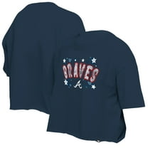 Girls Youth New Era Navy Atlanta Braves Flip Sequin Team T-Shirt