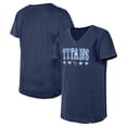 thumbnail image 1 of Girls Youth New Era Navy Tennessee Titans Flip Sequin V-Neck T-Shirt, 1 of 4