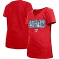 thumbnail image 1 of Girls Youth New Era Red Washington Nationals Flip Sequin Team V-Neck T-Shirt, 1 of 4