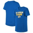thumbnail image 1 of Girls Youth New Era Royal Los Angeles Rams Reverse Sequin V-Neck T-Shirt, 1 of 3
