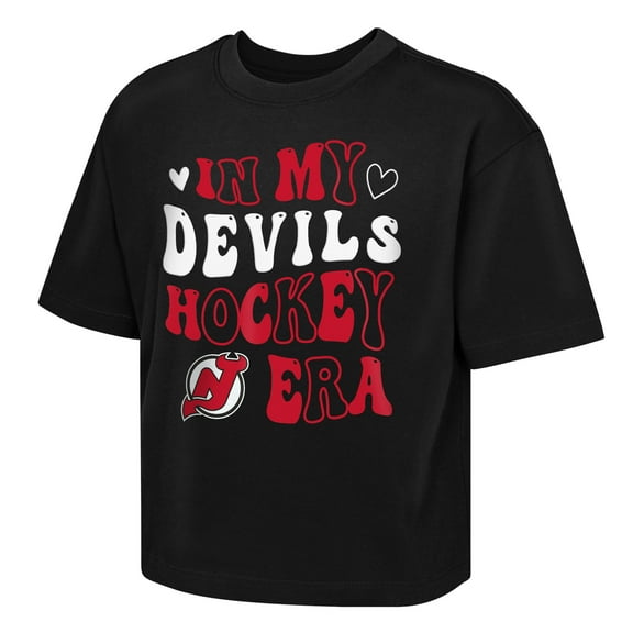 Girls Youth Outerstuff  Black New Jersey Devils In My Era Boxy T-Shirt