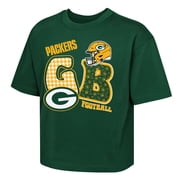 Girls Youth Outerstuff Green Green Bay Packers Team Quilt Boxy T-Shirt