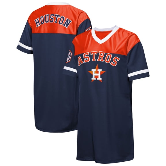 Girls Youth Outerstuff Navy Houston Astros Big League Cheer V-Neck T-Shirt Dress