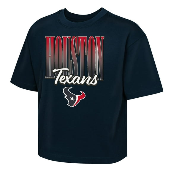 Girls Youth Outerstuff Navy Houston Texans Big City Boxy T-Shirt