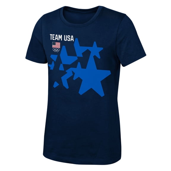 Girls Youth Outerstuff Navy Team USA Stars Step & Repeat T-Shirt