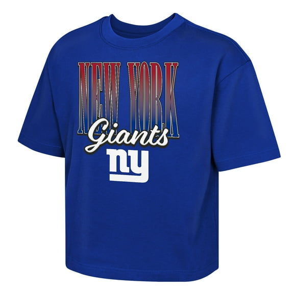 Girls Youth Outerstuff  Royal New York Giants Big City Boxy T-Shirt