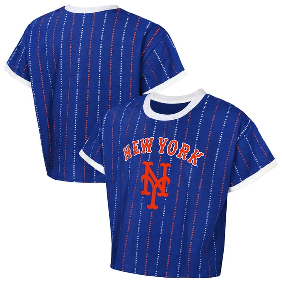 Girls Youth Outerstuff Royal New York Mets Tech Keeper Fashion T-Shirt