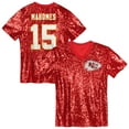 thumbnail image 1 of Girls Youth Patrick Mahomes Red Kansas City Chiefs Sequin V-Neck Fashion Jersey, 1 of 3
