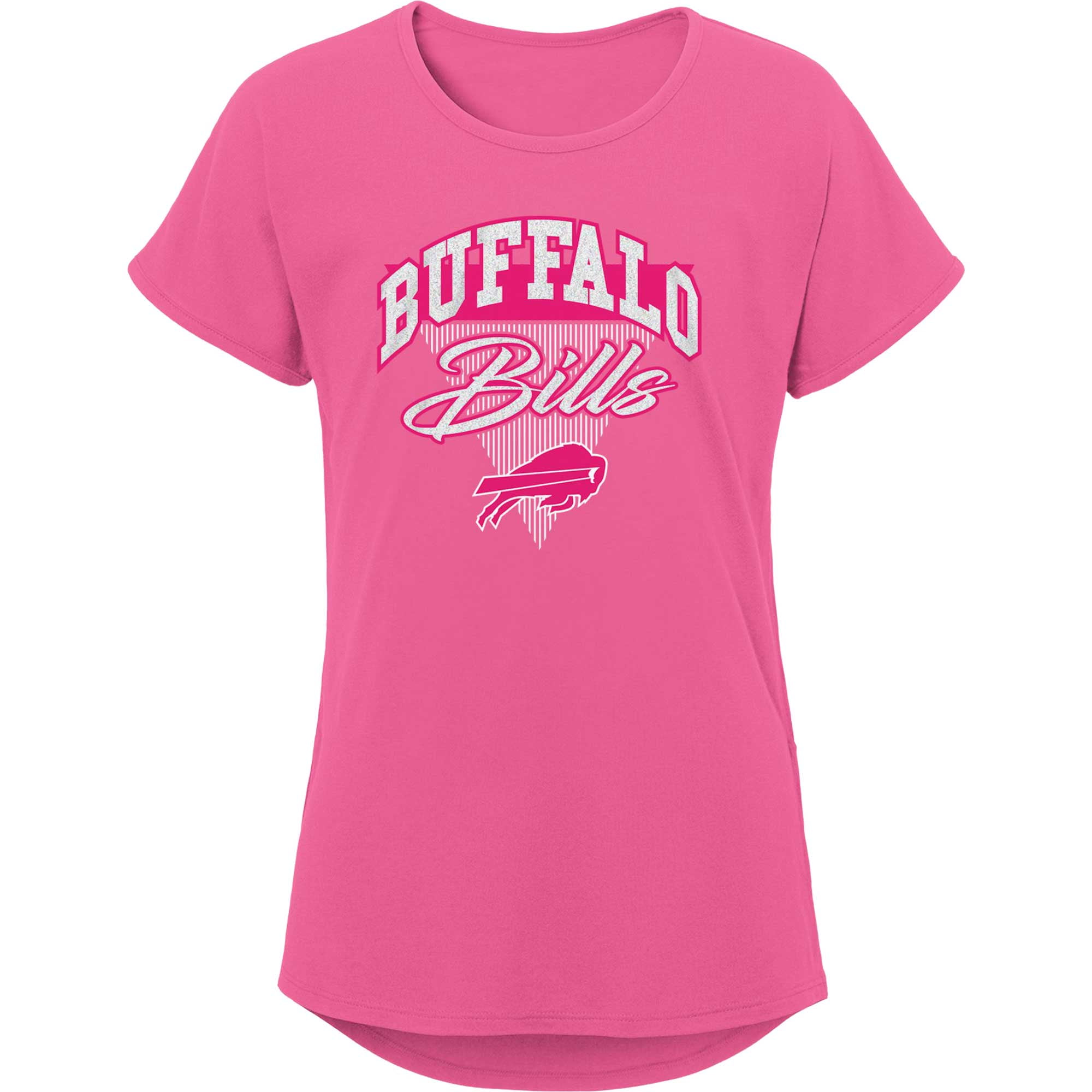 Girls Youth Pink Buffalo Bills Playtime Dolman T-Shirt - Walmart.com