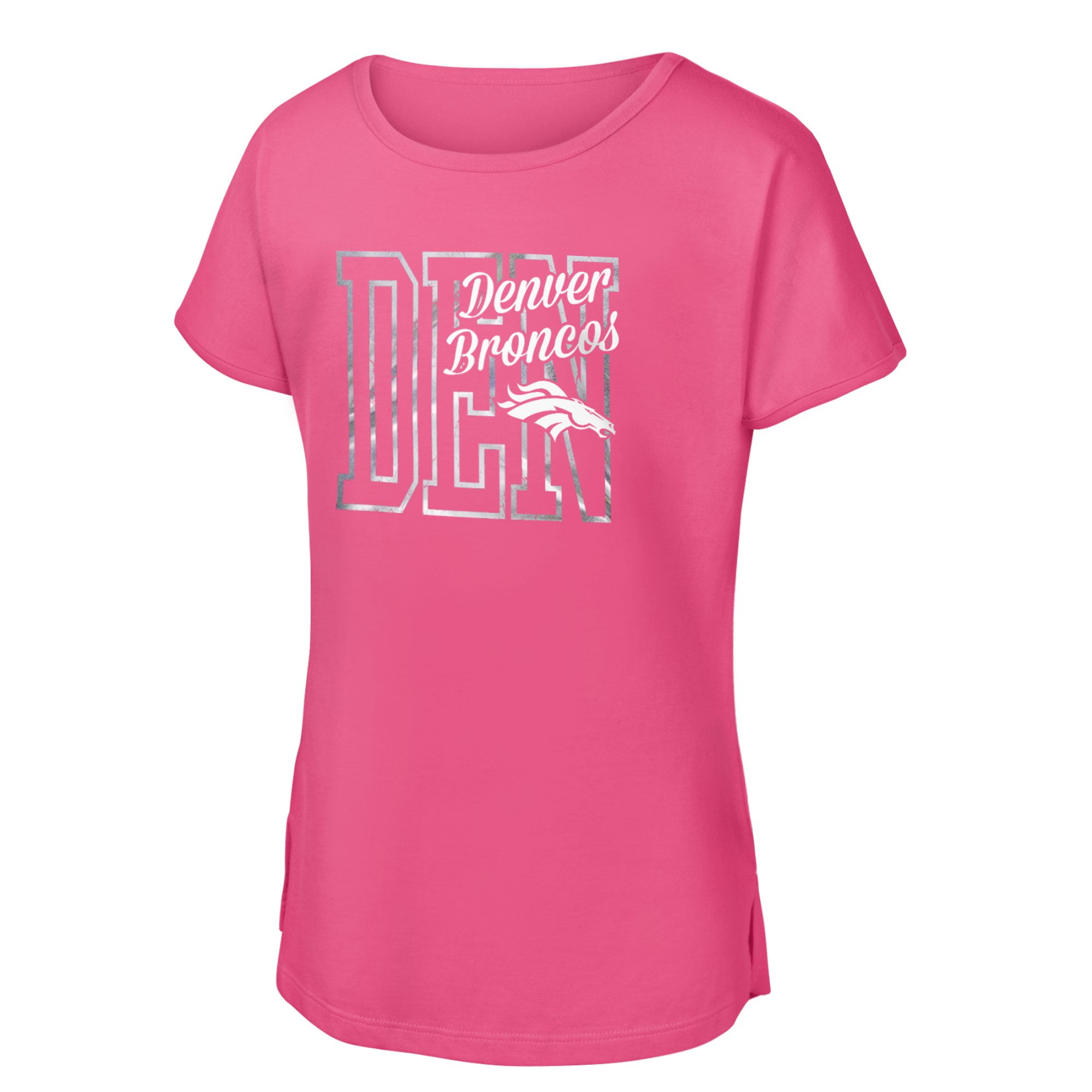 Girls Youth Pink Denver Broncos Signal Caller Dolman T Shirt Walmart