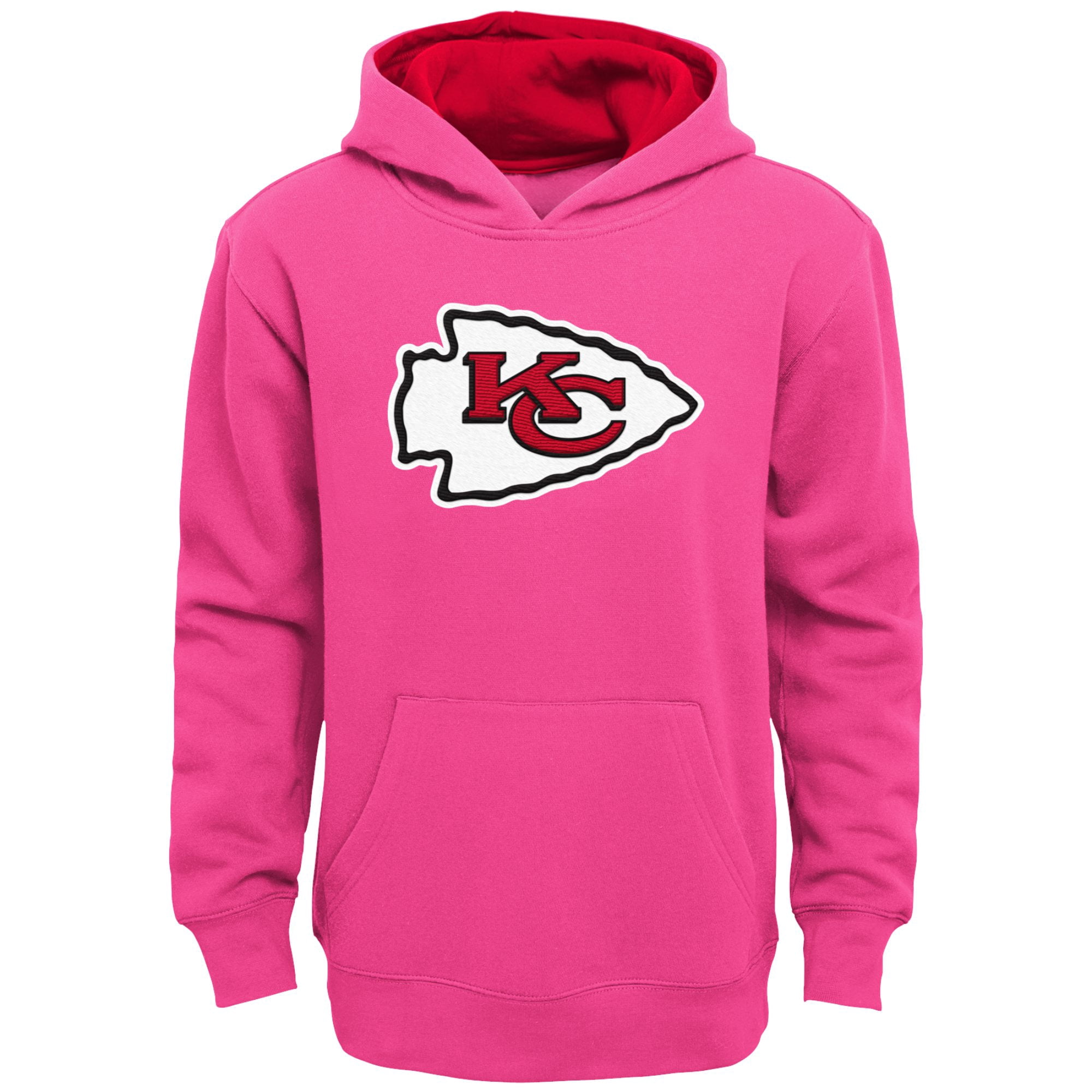 Girls Youth Pink Kansas City Chiefs Prime Pullover Hoodie - Walmart.com