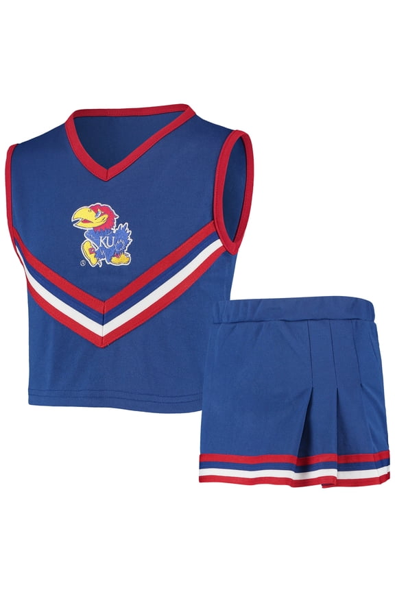 Girls Youth Royal Kansas Jayhawks Two-Piece Cheer Set