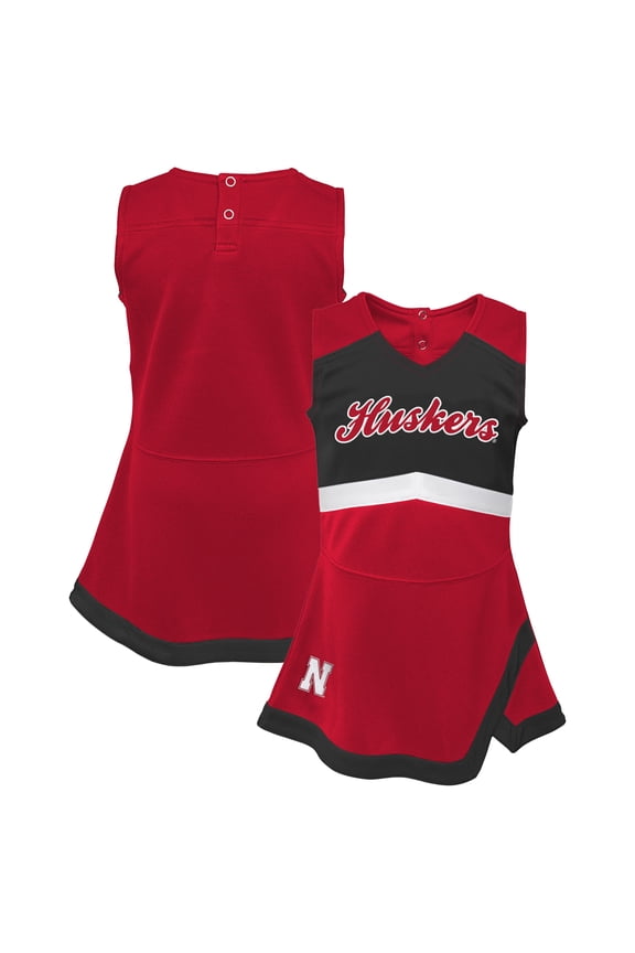 Girls Youth Scarlet Nebraska Huskers Cheer Captain Jumper Dress