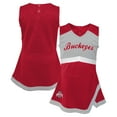 thumbnail image 1 of Girls Youth Scarlet Ohio State Buckeyes Cheer Captain Jumper Dress, 1 of 3