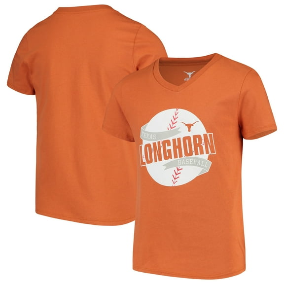 Girls Youth Texas Orange Texas Longhorns Evening V-Neck T-Shirt
